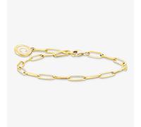 THOMAS SABO Gold Plated White Cold Enamel Long Link 17cm Charm Bracelet X0286-427-39-17