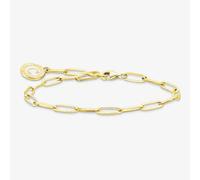 THOMAS SABO Gold Plated White Cold Enamel Long Link Charm Bracelet X0286-427-39 - 15cm