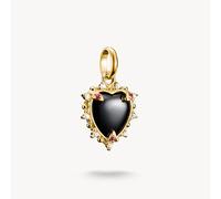 Thomas Sabo Gold Plated Zirconia and Lab Grown Ruby Black Vintage Heart Connect Charm