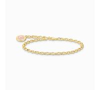 Thomas Sabo Gold Tone Charm Bracelet with Pink Charmista Coin 0.2 x 1cm, 17cm