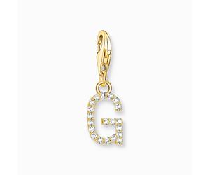Thomas Sabo Gold Tone CZ G Initial Charm 2.2 x 0.7cm