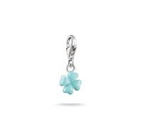 Thomas Sabo Green Cloverleaf Charm - Original Premium Alloy Fine Silver Plated, Cold Enamel