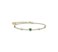 THOMAS SABO Green & White Stones Gold Bracelet Green