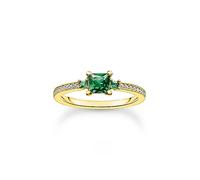 THOMAS SABO Green & White Stones Gold Ring Green