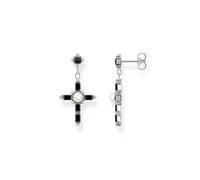 Thomas Sabo H2312-167-11 Silver Earrings Cross Romance Black Ladies