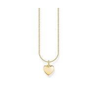 Thomas Sabo Heart pendant necklace: timeless, romantic, silver, 18k gold plating, adjustable length, Gold, Women Gold