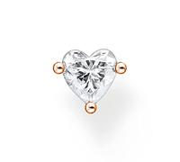 Thomas Sabo Charm Club Charming Charming Rose Gold Plated White Heart Single Earring - Sterling Silver / Rose Gold Plated / Zirconia