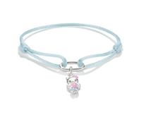 Thomas Sabo Hello Kitty Textile bracelet light blue with charm - Connect Premium Alloy Fine Silver Plated, Cold Enamel, Textile