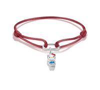 Thomas Sabo Hello Kitty Textile bracelet red with charm - Connect Premium Alloy Fine Silver Plated, Cold Enamel, Textile