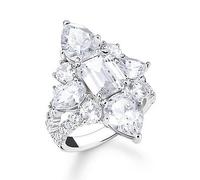 Thomas Sabo Sterling Silver Sterling Silver White Stones Cocktail Ring TR2441-051-14 - - Size 52 - Sterling Silver / Zirconia