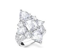 Thomas Sabo White Stones Cocktail Ring - Size 52 - Sterling Silver / Zirconia