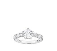 Thomas Sabo Sterling Silver Sterling Silver White Zirconia Solitaire Ring TR2440-051-14 - - Size 52 - Sterling Silver / Zirconia