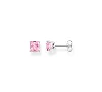 Thomas Sabo Heritage Sterling Silver Pink Zirconia Square Stud Earrings