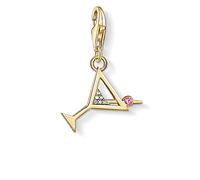 THOMAS SABO Gold Plated Cubic Zirconia Cocktail Glass Charm 1771-995-7