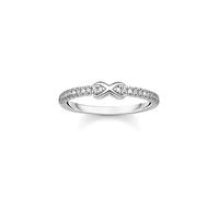Thomas Sabo Charm Club Charming Silver Zirconia Infinity Ring TR2322-051-14 - Exclusive Design | - Size 56 - Sterling Silver