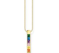 Thomas Sabo Rainbow Color Stones Necklace - Sterling Silver / Gold Plated / Stone / Zirconia