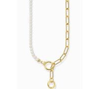 Thomas Sabo Sterling Silver Sterling Silver Gold Plated Freshwater Pearls Zirconia Necklace - Sterling Silver / Gold Plated / Freshwater Pearl / Zirconia