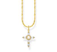 Thomas Sabo KE2296-445-14-L45V Gold-plated Necklace With Cross Pendant Romanc...