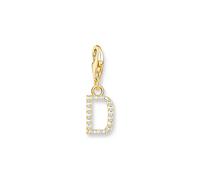 Thomas Sabo Ladies' 18ct Gold Plated Sterling Silver Cubic Zirconia Charm Pendant Letter D