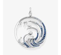 Thomas Sabo Sterling Silver Sterling Silver Wave Blue Stones Pendant PE930-644-1