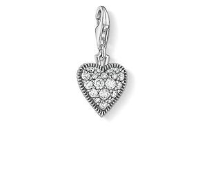 Thomas Sabo Ladies-Charm Pendant Vintage Heart 925 Sterling Silver Blackened 1747-643-14
