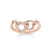 Thomas Sabo Ladies Glam and Soul Rose Gold Together Heart Ring - Size 52