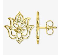THOMAS SABO Ladies Gold Plated Diamond Lotus Flower Ornamentation Earrings D_H0007-924-39