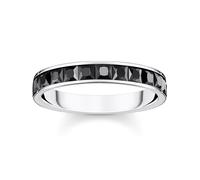 Thomas Sabo Sterling Silver Sterling Silver Black Pavé Stones Ring TR2358-643-11 - Premium - Size 58 - Sterling Silver/Zirconia