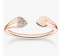 THOMAS SABO Ladies Rose Gold Plated Open Cuff Heart Ring TR2392-416-14-52