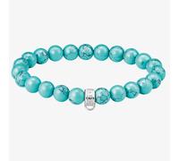 THOMAS SABO Ladies Silver Imitation Turquoise Bead Bracelet X0293-404-17-L15