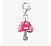 THOMAS SABO 925 Silver Magenta with Colourful Stones 3D Mushroom Charm, Standard, Sterling Silver, Cubic Zirconia