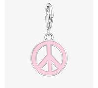 THOMAS SABO Ladies Silver Pink Enamel Peace Sign Charm 2207-007-9