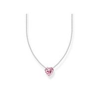 Thomas Sabo Large heart pendant: romantic, pink zirconia, silver, Pink, Women Pink