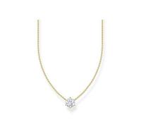 Thomas Sabo Large zirconia pendant: elegant, versatile, silver, gold-plated, Gold, Women Gold