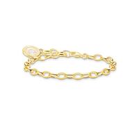 Thomas Sabo Member Charm bracelet with white Charmista Coin gold plated 18k Yellow Gold Plating, 925 Sterling Silver, Cold Enamel
