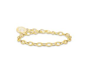 Thomas Sabo Member Charm bracelet with white Charmista Coin gold plated 18k Yellow Gold Plating, 925 Sterling Silver, Cold Enamel