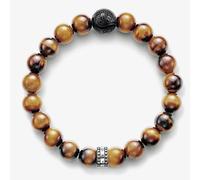 Thomas Sabo Unisex Bracelet Rebel at Heart Tiger Eye Obsidian 925 Sterling Silver A1408-806-2
