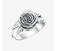 THOMAS SABO Midnight Rose Silver Single Rose Ring TR2487-637-21 - 58 (Q 1/4)