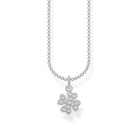 Silver Zirconia Cloverleaf Necklace 45cm KE2036-051-14-L45v