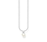 Thomas Sabo Charm Club Charming Sterling Silver Delicate Pearl Necklace KE2121-167-14-L45V - - Sterling Silver / Pearl / Zirconia
