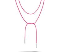 Thomas Sabo Pink Textile Necklace KE2395-M04-9-L100 - Fine Silver Plated Alloy/ textile