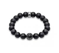 Thomas Sabo Obsidian Black Bead Bracelet A1085-023-11 - Bold - Size XL