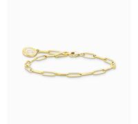 THOMAS SABO Gold Plated White Cold Enamel Long Link 15cm Charm Bracelet X0286-427-39-15