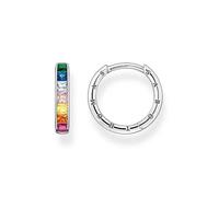 THOMAS SABO Pave Hoop Earrings with Colourful Stones Green