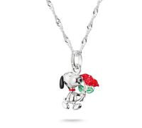 Thomas Sabo Sterling Silver Peanuts Snoopy With Rose Necklace - Sterling Silver / Rhodium Plated / Enamel