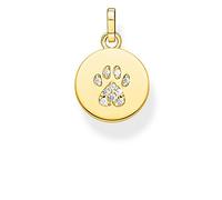 Thomas Sabo Pendant Coin Paw Cat Gold Gilded Silver PE882