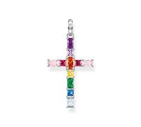 Sterling Silver Cross Colourful Stones Pendant PE939-073-7