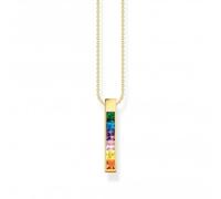 Thomas Sabo Rainbow Color Stones Necklace - Sterling Silver / Gold Plated / Stone / Zirconia