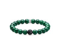 Thomas Sabo Rebel at Heart Green Synthetic Malachite & Sterling Silver Beaded Bracelet