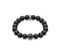 THOMAS SABO Rebel at Heart Obsidian Mens Bracelet Silver